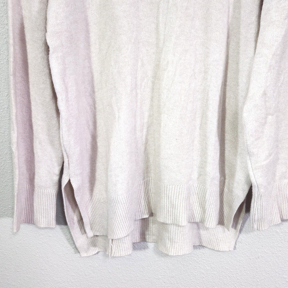 NWT Tahari Womens Sweater White Large Knit Beige Long Sleeve Crew Neck Top Soft - Picture 4 of 10